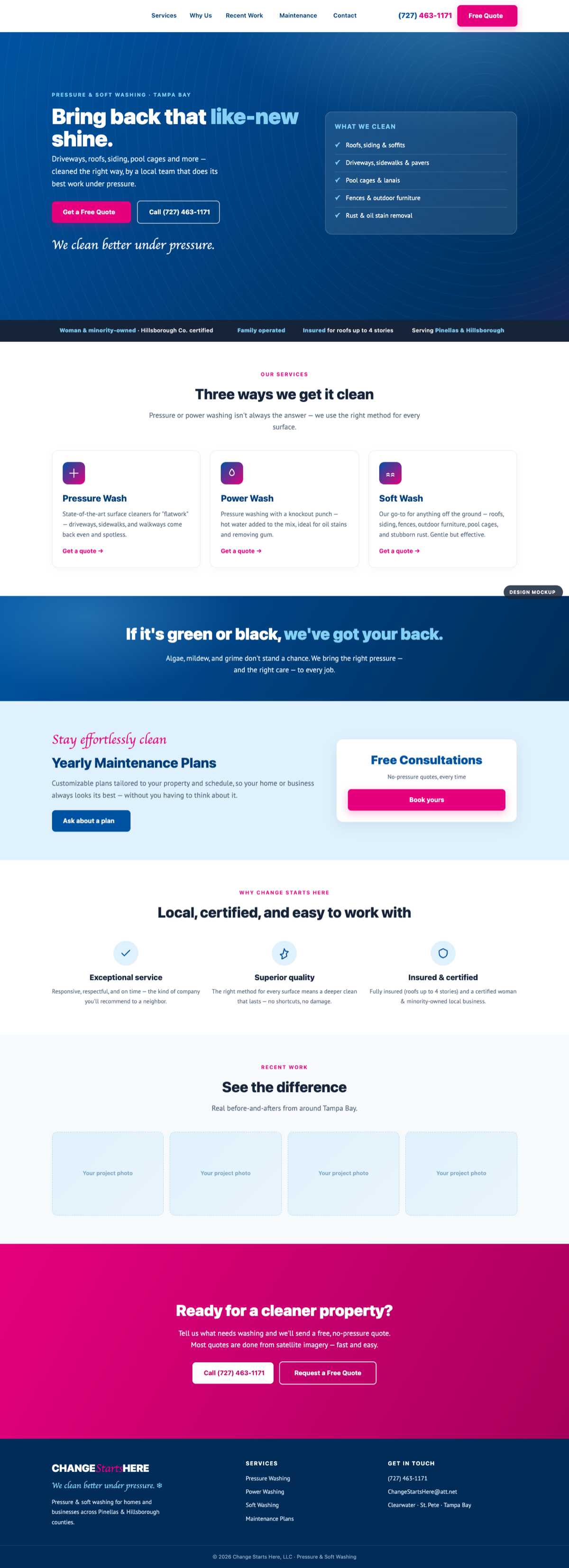 Preview of the new Change Starts Here homepage in your brand